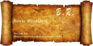 Born Richárd névjegykártya